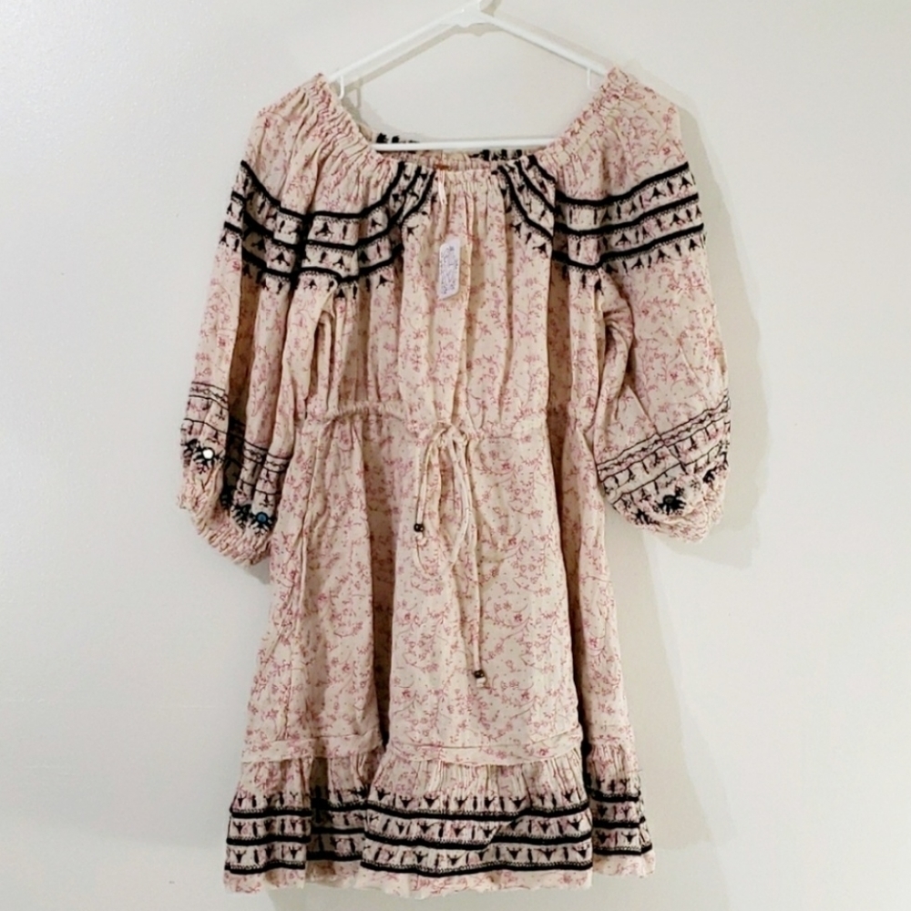 Free People Embroidered Mini Dress